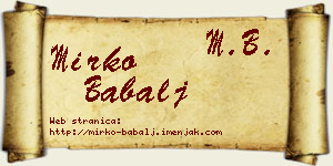 Mirko Babalj vizit kartica
